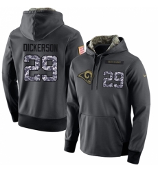 NFL Mens Nike Los Angeles Rams 29 Eric Dickerson Stitched Black Anthracite Salute to Service Player Performance Hoodie