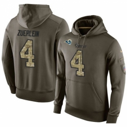 NFL Nike Los Angeles Rams 4 Greg Zuerlein Green Salute To Service Mens Pullover Hoodie