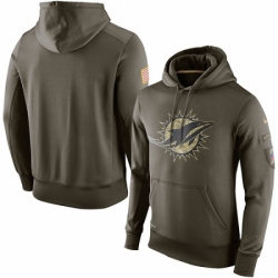 NFL Mens Miami Dolphins Nike Olive Salute To Service KO Performance Hoodie