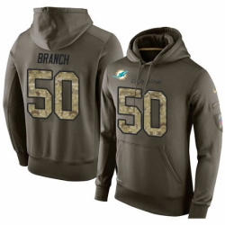 NFL Nike Miami Dolphins 50 Andre Branch Green Salute To Service Mens Pullover Hoodie