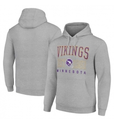 Men Minnesota Vikings Grey Throwback Logo Pullover Hoodie