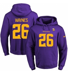 NFL Mens Nike Minnesota Vikings 26 Trae Waynes PurpleGold No Name Number Pullover Hoodie