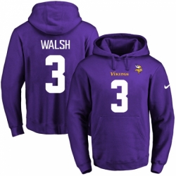 NFL Mens Nike Minnesota Vikings 3 Blair Walsh Purple Name Number Pullover Hoodie