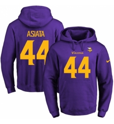 NFL Mens Nike Minnesota Vikings 44 Matt Asiata PurpleGold No Name Number Pullover Hoodie