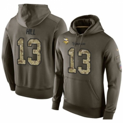 NFL Nike Minnesota Vikings 13 Shaun Hill Green Salute To Service Mens Pullover Hoodie