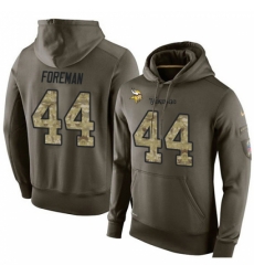 NFL Nike Minnesota Vikings 44 Chuck Foreman Green Salute To Service Mens Pullover Hoodie