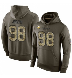 NFL Nike Minnesota Vikings 98 Linval Joseph Green Salute To Service Mens Pullover Hoodie