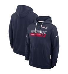 Men New England Patriots Navy Sideline Standard Issue Top Prospect Dri FIT Hoodie