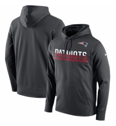 NFL Mens New England Patriots Nike Anthracite Sideline Circuit Pullover Performance Hoodie