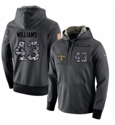 NFL Mens Nike New Orleans Saints 43 Marcus Williams Stitched Black Anthracite Salute to Service Player Performance Hoodie