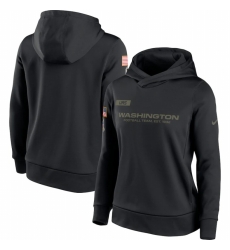 Women Washington Football Team Nike 2020 Salute to Service Performance Pullover Hoodie Black