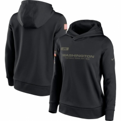 Women Washington Football Team Nike 2020 Salute to Service Performance Pullover Hoodie Black