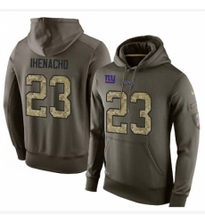 NFL Nike New York Giants 23 Duke Ihenacho Green Salute To Service Mens Pullover Hoodie