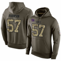 NFL Nike New York Giants 57 Keenan Robinson Green Salute To Service Mens Pullover Hoodie