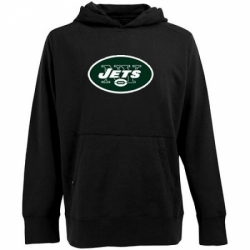 NFL Antigua New York Jets Signature Pullover Hoodie Black