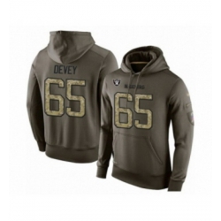 Football Mens Oakland Raiders 65 Jordan Devey Green Salute To Service Pullover Hoodie