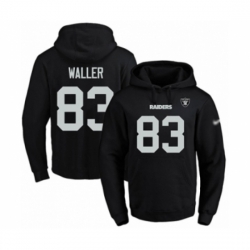 Football Mens Oakland Raiders 83 Darren Waller Black Name Number Pullover Hoodie