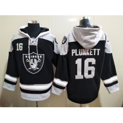 Los Angeles Raiders Sitched Pullover Hoodie #16 16 Jim Plunkett