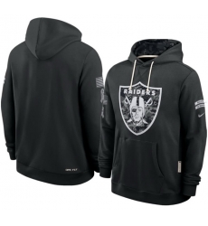 Men Las Vegas Raiders Black 2026 Salute to Service Sideline Dri FIT Pullover Hoodie