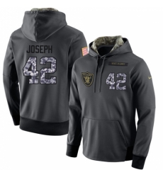 NFL Nike Oakland Raiders 42 Karl Joseph Stitched Black Anthracite Salute to Service Player Performance Hoodie