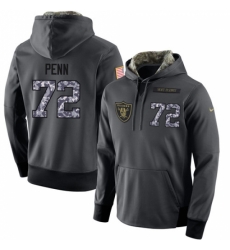 NFL Nike Oakland Raiders 72 Donald Penn Stitched Black Anthracite Salute to Service Player Performance Hoodie