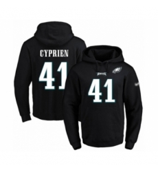 Football Mens Philadelphia Eagles 41 Johnathan Cyprien Black Name Number Pullover Hoodie