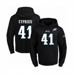 Football Mens Philadelphia Eagles 41 Johnathan Cyprien Black Name Number Pullover Hoodie