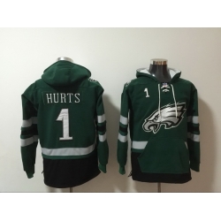 Men Nike Philadelphia Eagles Jalen Hurts 1 NFL Winter Thick Hoodie