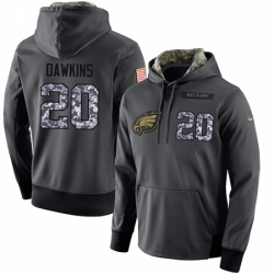 NFL Mens Nike Philadelphia Eagles 20 Brian Dawkins Stitched Black Anthracite Salute to Service Player Performance Hoodie