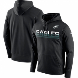 NFL Mens Philadelphia Eagles Nike Black Sideline Circuit Pullover Performance Hoodie