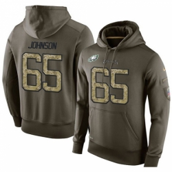 NFL Nike Philadelphia Eagles 65 Lane Johnson Green Salute To Service Mens Pullover Hoodie