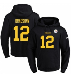 NFL Mens Nike Pittsburgh Steelers 12 Terry Bradshaw BlackGold No Name Number Pullover Hoodie