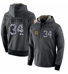 NFL Mens Nike Pittsburgh Steelers 34 Cameron Sutton Stitched Black Anthracite Salute to Service Player Performance Hoodie