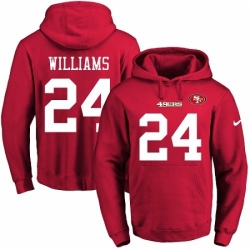 NFL Mens Nike San Francisco 49ers 24 KWaun Williams Red Name Number Pullover Hoodie