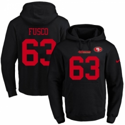 NFL Mens Nike San Francisco 49ers 63 Brandon Fusco Black Name Number Pullover Hoodie