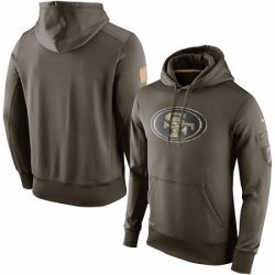 NFL Mens San Francisco 49ers Nike Olive Salute To Service KO Performance Hoodie