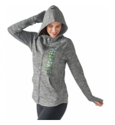 NFL Seattle Seahawks G III 4Her by Carl Banks Womens Recovery Full Zip Hoodie Heathered Gray