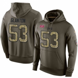 NFL Nike Tampa Bay Buccaneers 53 Adarius Glanton Green Salute To Service Mens Pullover Hoodie