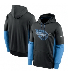 Men Tennessee Titans Black Color Block Fleece Performance Pullover Hoodie