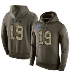 NFL Nike Tennessee Titans 19 Tajae Sharpe Green Salute To Service Mens Pullover Hoodie