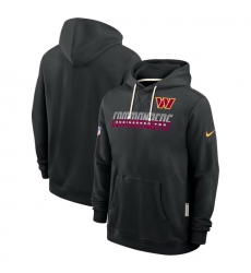 Men Washington Commanders Black Sideline Standard Issue Top Prospect Dri FIT Hoodie Men Washington Commanders Black Sideline Standard Issue Top Prospect Dri FIT Hoodie