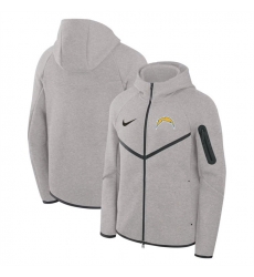 Men Los Angeles Chargers Gray Tech Fleece Full Zip Windrunner Hoodie