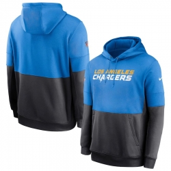 Men Los Angeles Chargers Nike Sideline Impact Lockup Performance Pullover Hoodie Powder Blue Charcoal