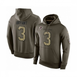 Football Mens Atlanta Falcons 3 Matt Bryant Green Salute To Service Pullover Hoodie