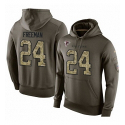 NFL Nike Atlanta Falcons 24 Devonta Freeman Green Salute To Service Mens Pullover Hoodie