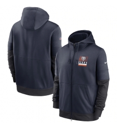 Men Chicago Bears New 2020 Nike Gray Black Fan Gear Mascot Performance Full Zip Hoodie