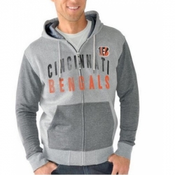 NFL Cincinnati Bengals G III Sports by Carl Banks Safety Tri Blend Full Zip Hoodie Heathered Gray