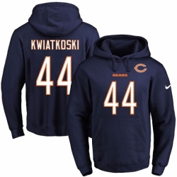 NFL Mens Nike Chicago Bears 44 Nick Kwiatkoski Navy Blue Name Number Pullover Hoodie