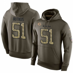 NFL Nike Chicago Bears 51 Dick Butkus Green Salute To Service Mens Pullover Hoodie