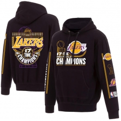 Men Los Angeles Lakers Black 17 Time NBA Finals Champions Pullover Hoodie